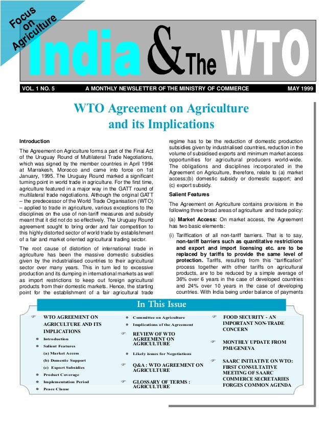wto agreement on agriculture summary wto agriculture agreement